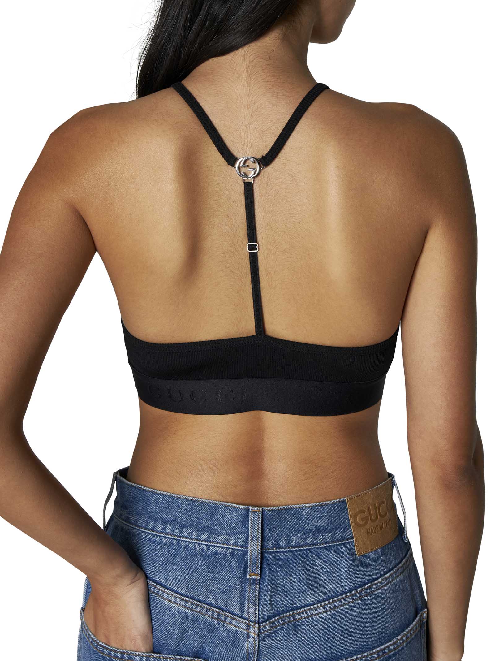 Logo-plaque jersey crop top – - Main Image