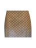 Minigonna in tessuto GG beige con cristalli