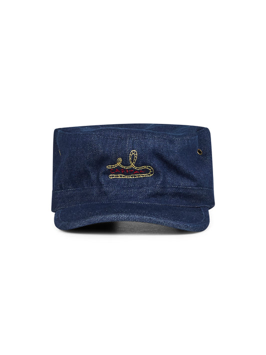 Denim Hat El Capitano by Giotto Calendoli, Handle With Freedom for Holy Caftan