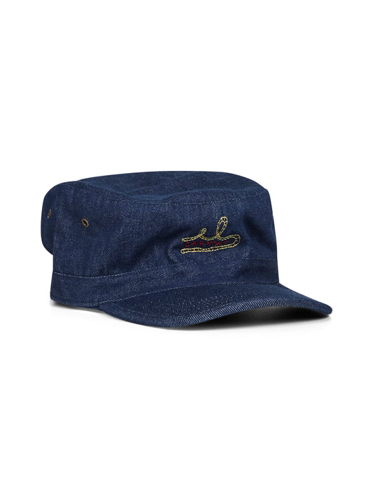 Denim Hat El Capitano by Giotto Calendoli, Handle With Freedom for Holy Caftan