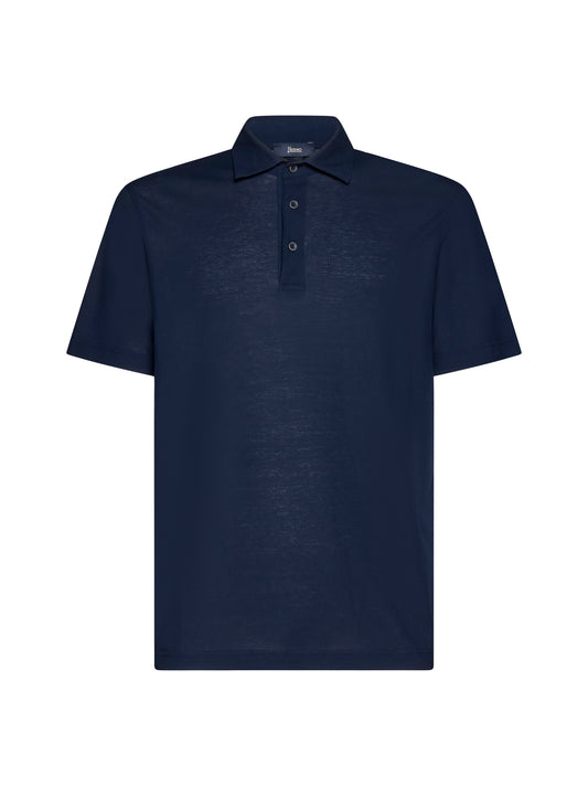 Crepe cotton polo shirt