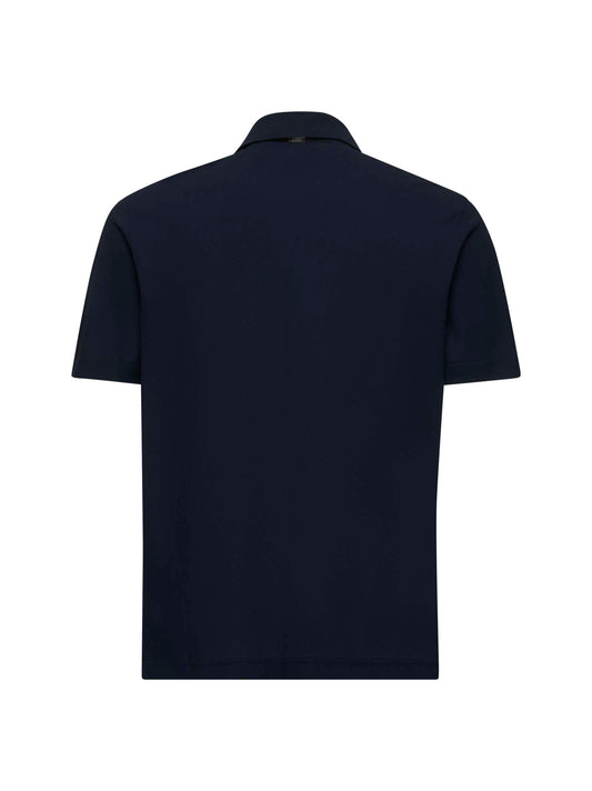 Crepe cotton polo shirt