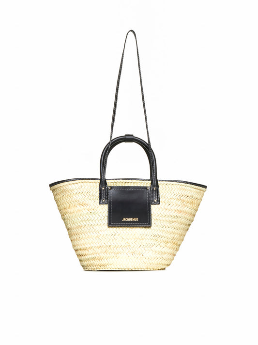 Le Petit Panier Soli bag in raffia and leather