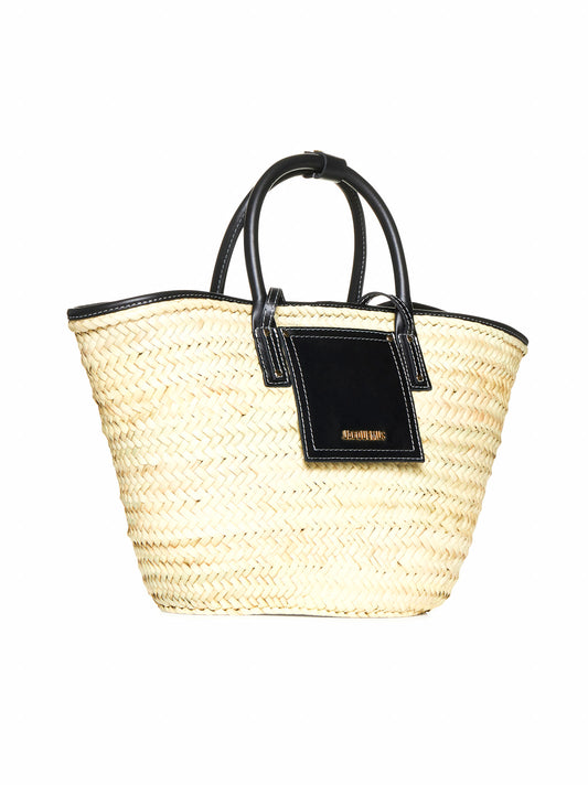 Le Petit Panier Soli bag in raffia and leather