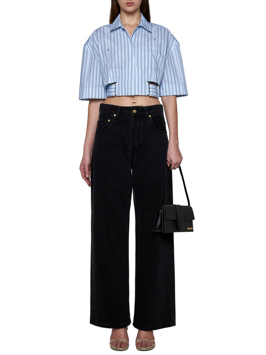 Jeans oversize de-Nîmes in denim nero