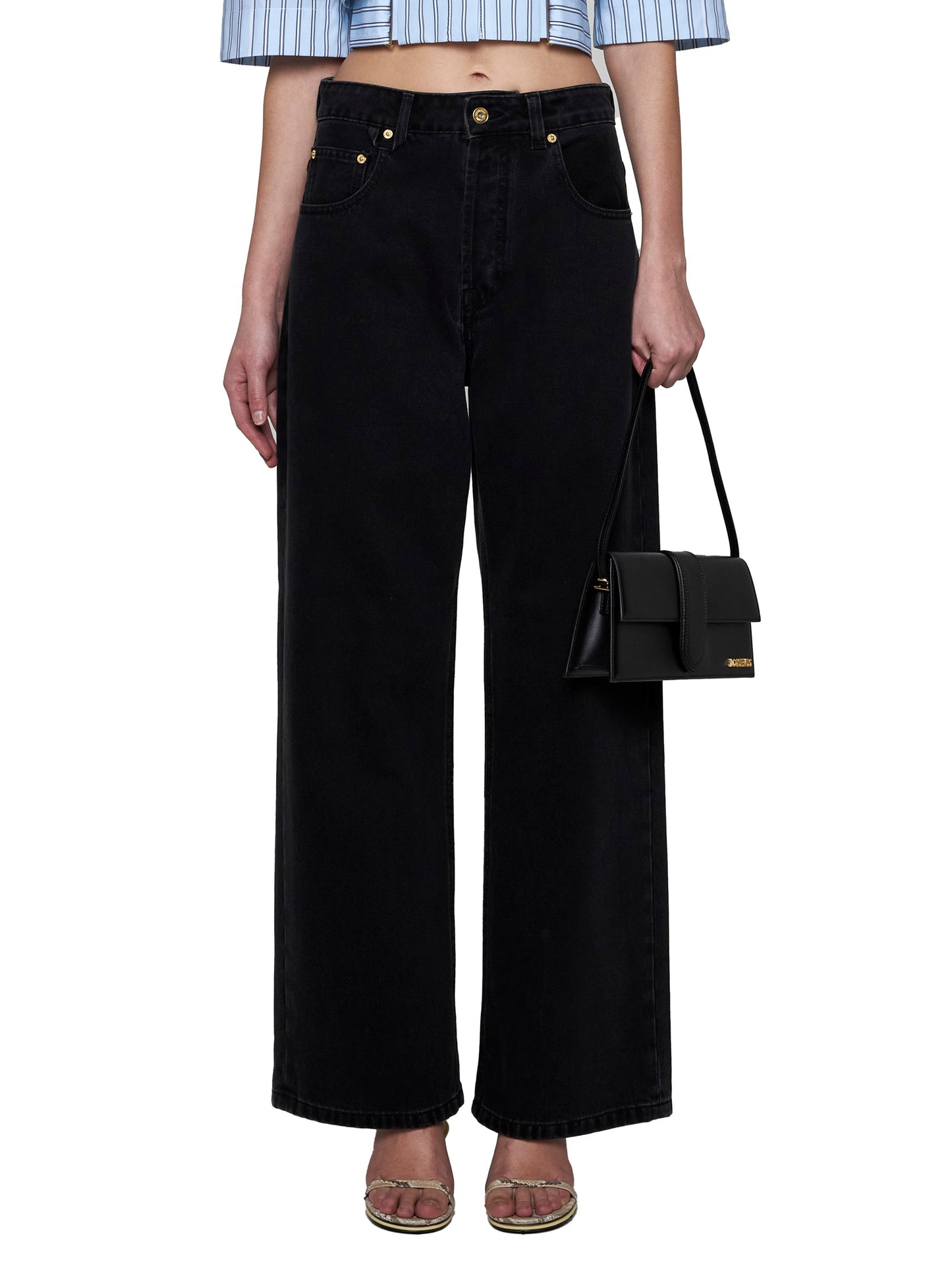 Jeans oversize de-Nîmes in denim nero