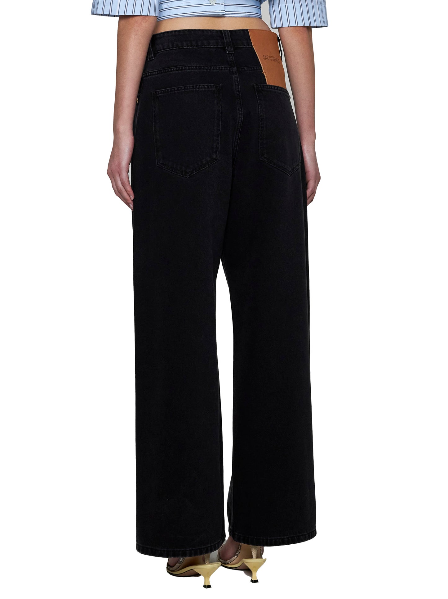 Jeans oversize de-Nîmes in denim nero