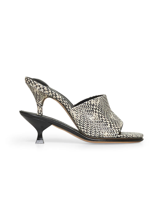 Doubles mules in printed leather