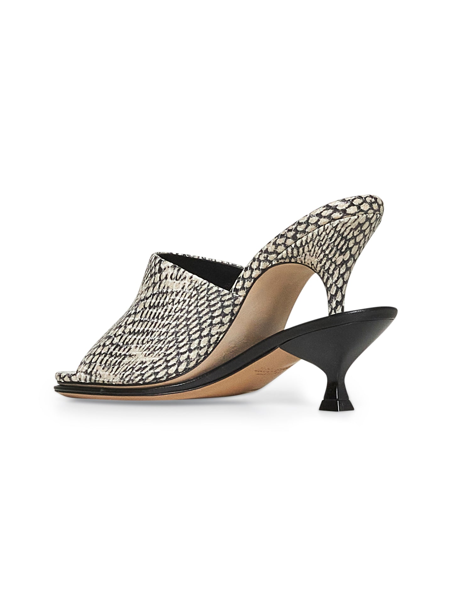 Doubles mules in printed leather