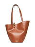 Shopper 'Le Bambola Moyen' with Asymmetric Design and Logo on the Front in Brown Leather Women