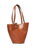 Shopper 'Le Bambola Moyen' with Asymmetric Design and Logo on the Front in Brown Leather Women