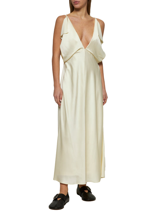 Jil Sander Dress 205 in ivory acetate