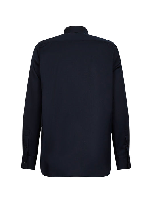 Blue wool gabardine shirt