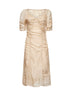 Nude silk chiffon midi dress