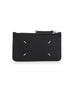 Portacarte Four Stitches in pelle nera