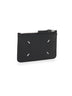 Portacarte Four Stitches in pelle nera