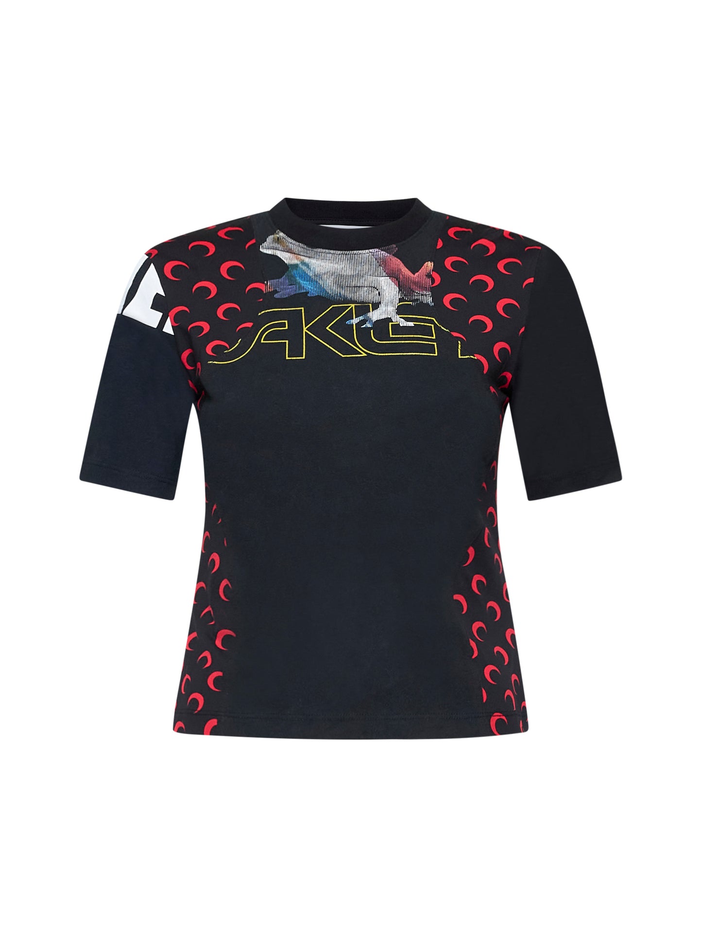 T-shirt grafica nera rigenerata