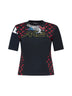T-shirt grafica nera rigenerata