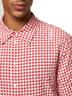 Red and white checked seersucker shirt