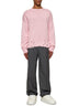 Maglia girocollo in cotone rosa