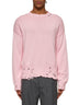 Maglia girocollo in cotone rosa