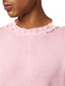 Maglia girocollo in cotone rosa