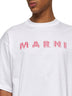 T-shirt in jersey bianco con logo Marni a quadretti