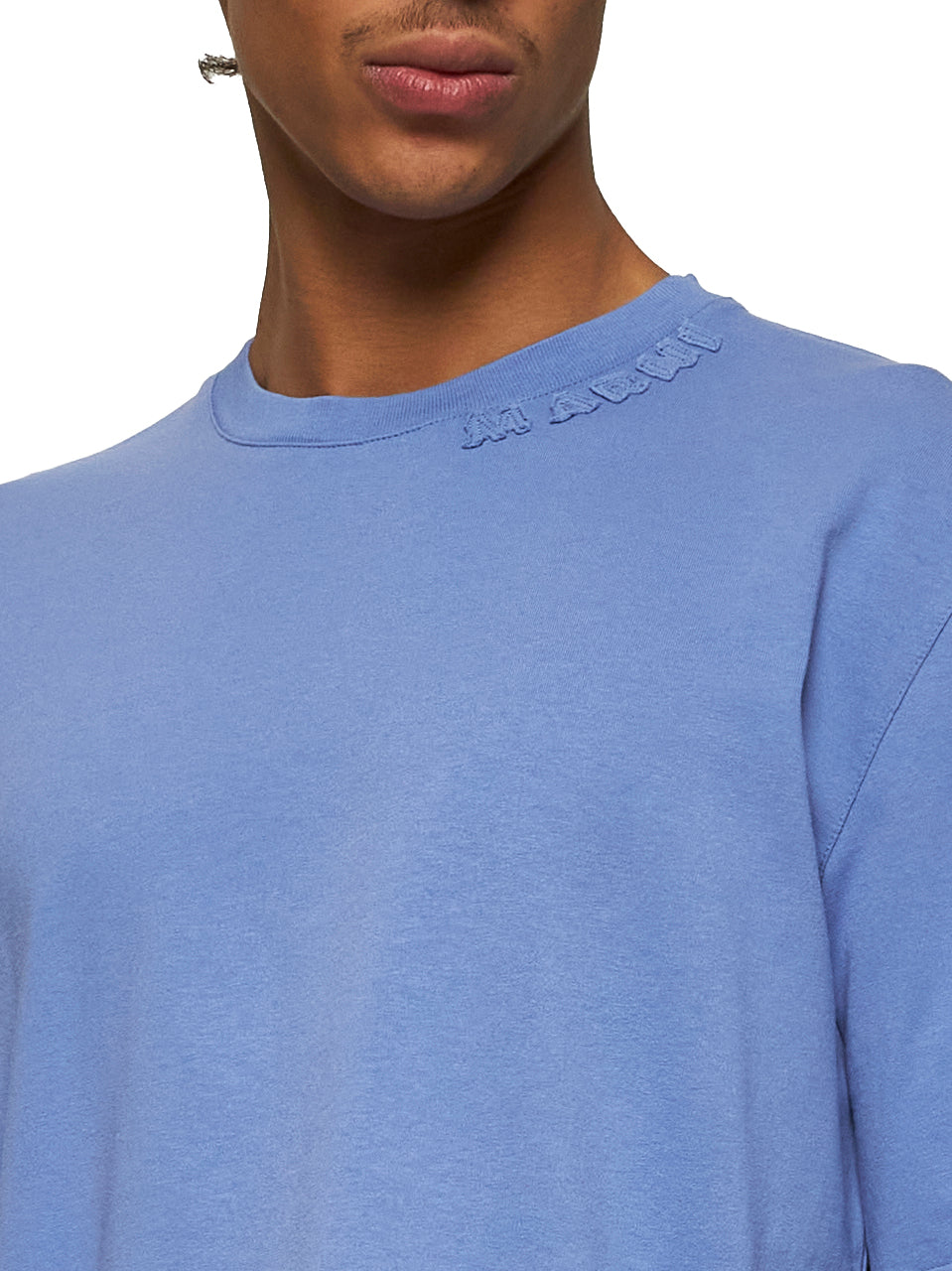 Oversized indigo organic cotton T-shirt with Marni appliques