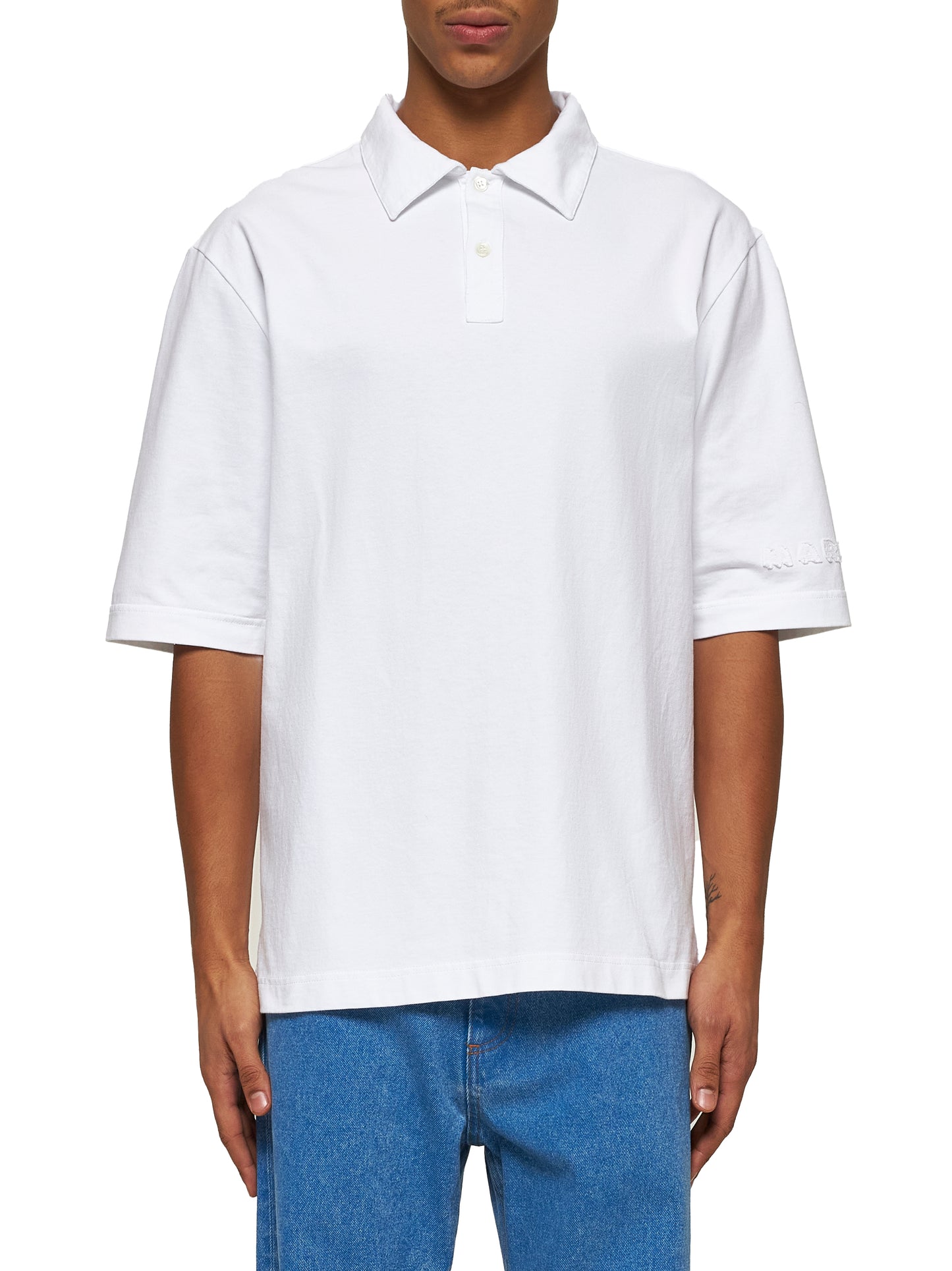 White organic cotton polo Marni