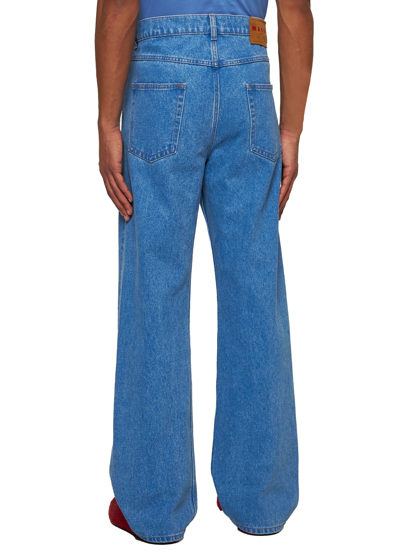 Blue Organic Denim Wide Leg Jeans