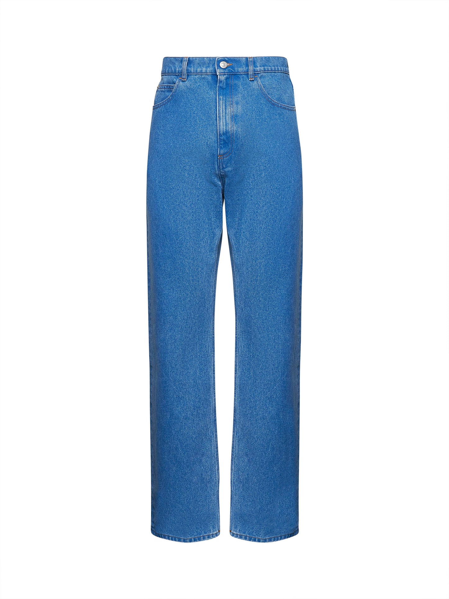 Blue Organic Denim Wide Leg Jeans