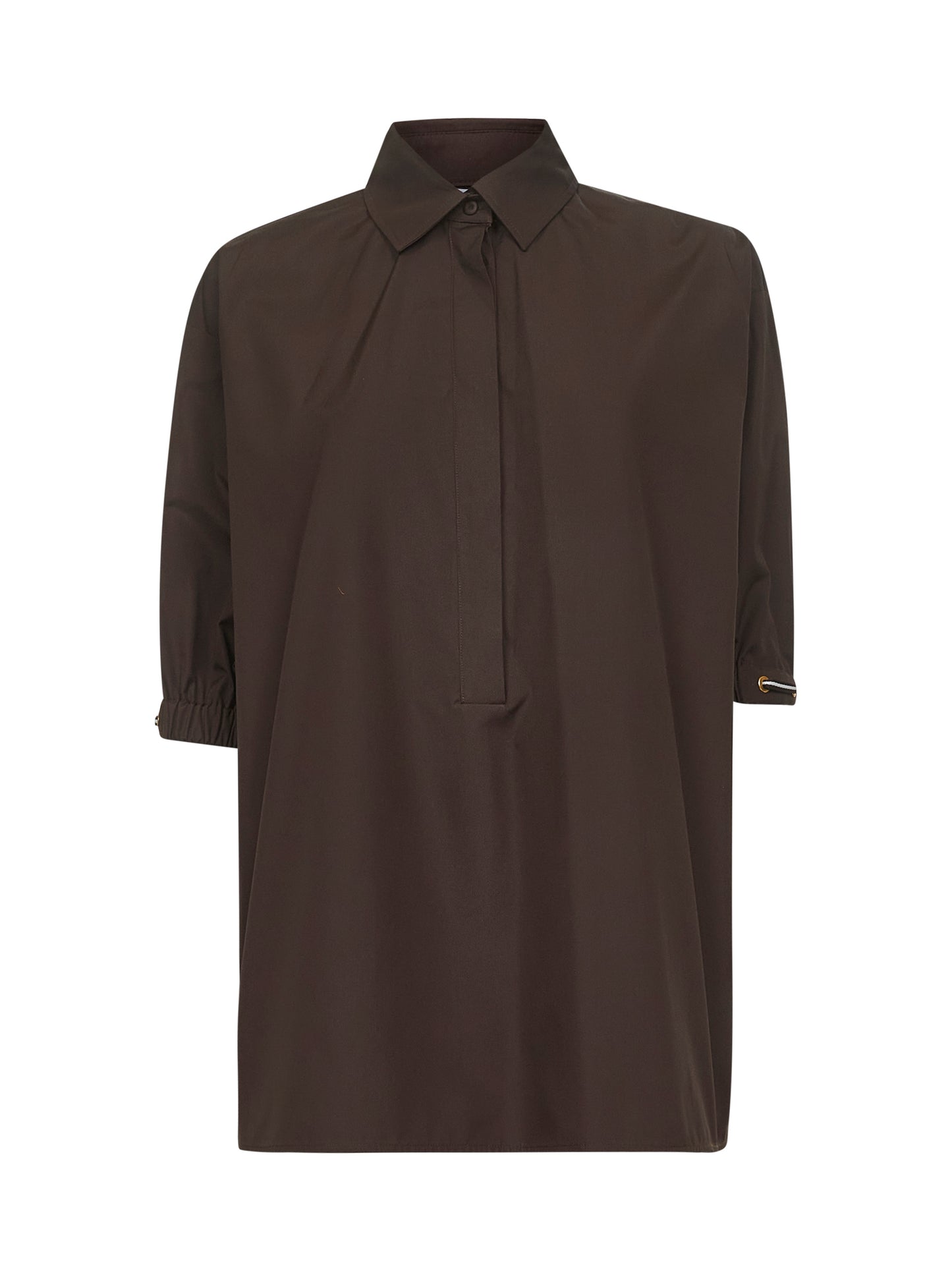 Camicia TEANO in popeline di cotone marrone