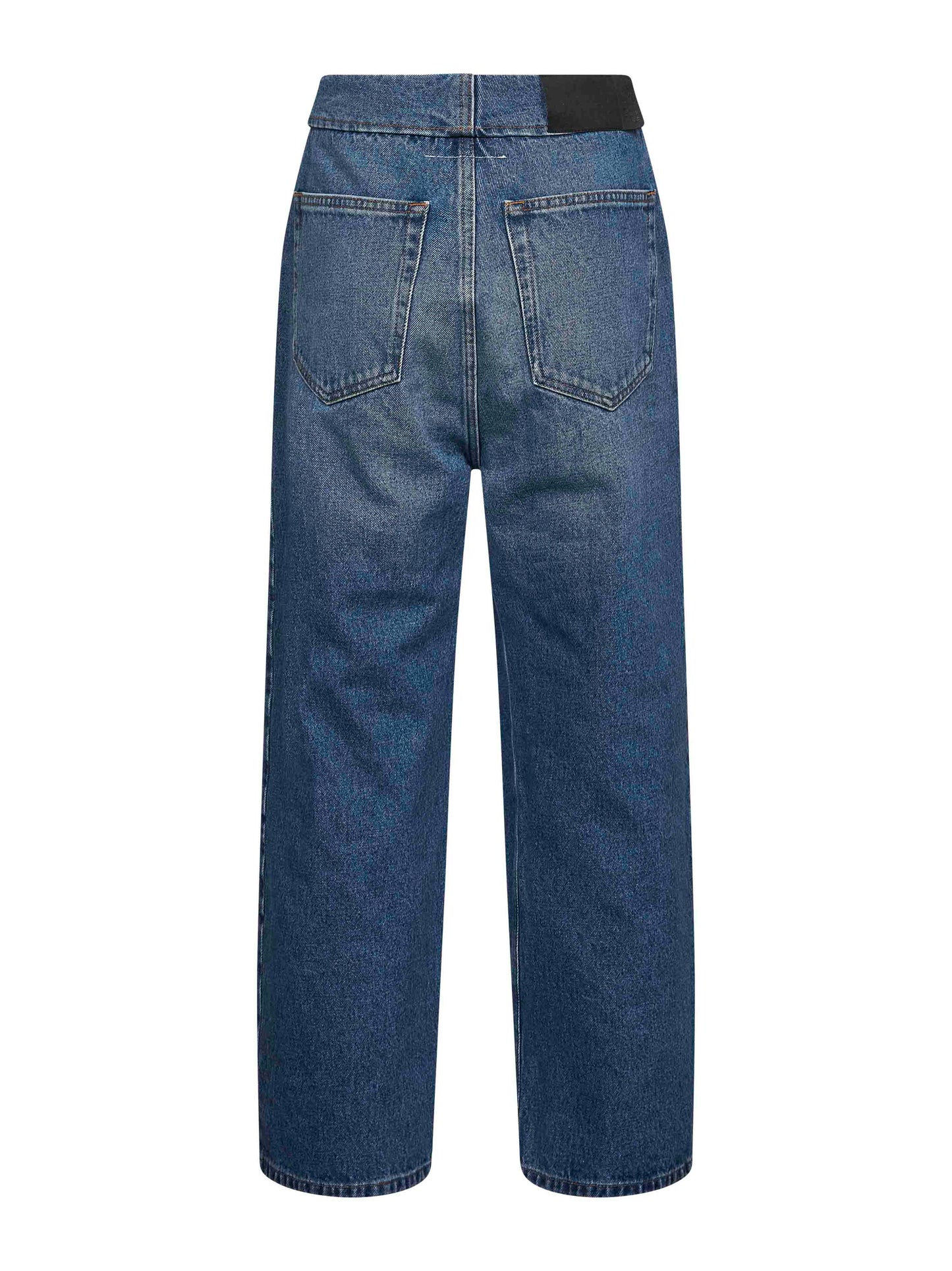 Jeans a gamba dritta in denim blu