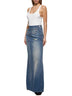 Gonna midi con applicazione in blu Mm6