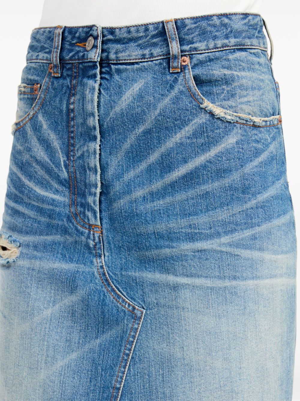 Gonna midi con applicazione in blu Mm6