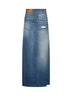 Gonna midi con applicazione in blu Mm6