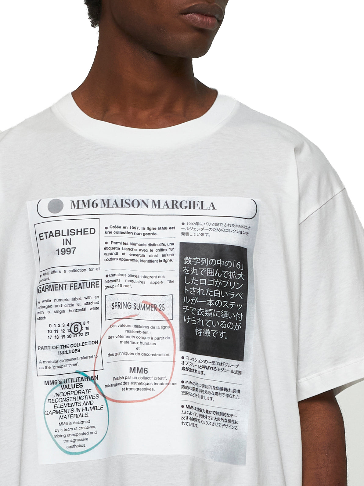 White Newspaper print T-shirt