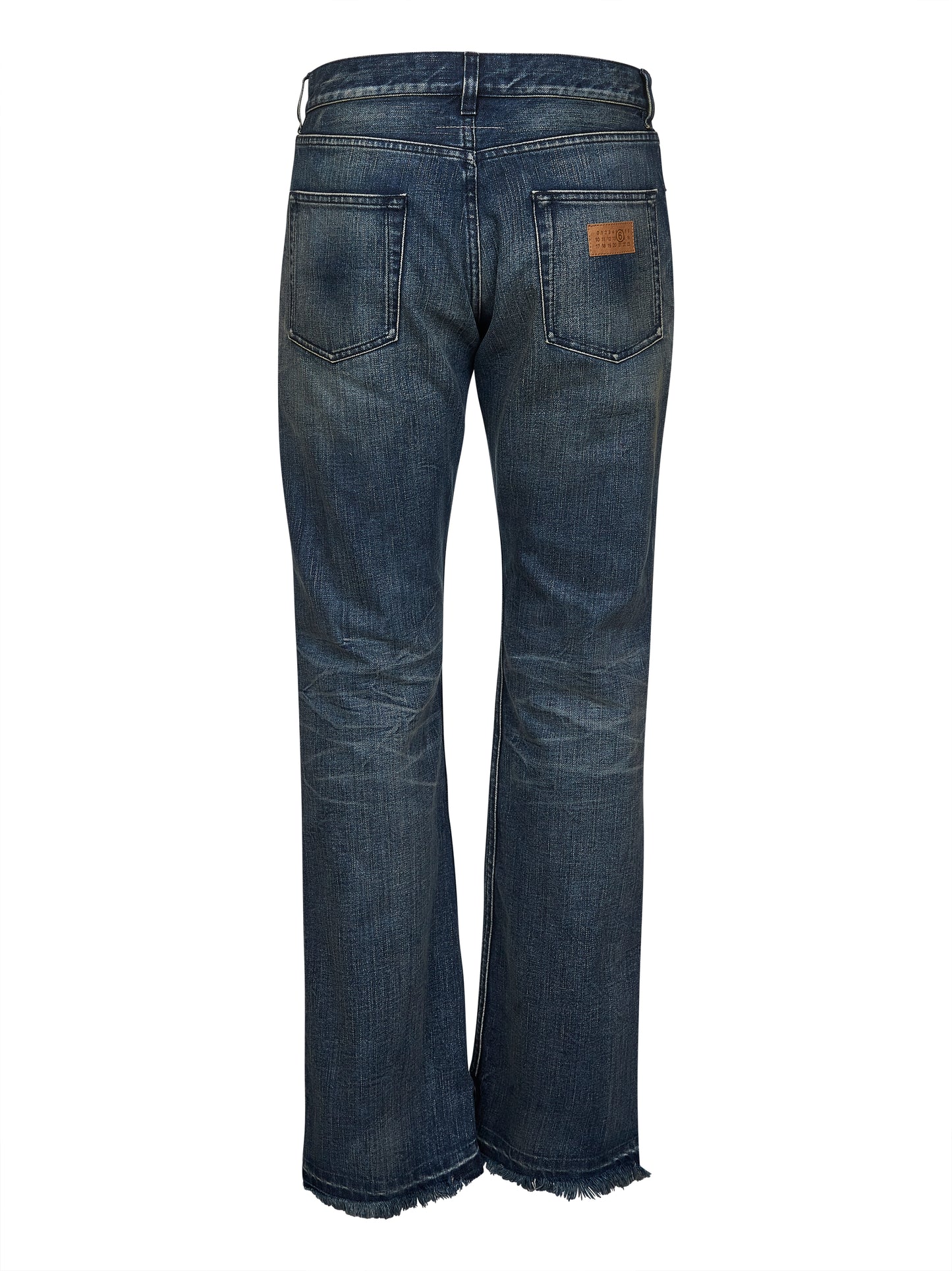 Jeans flare in denim di cotone blu