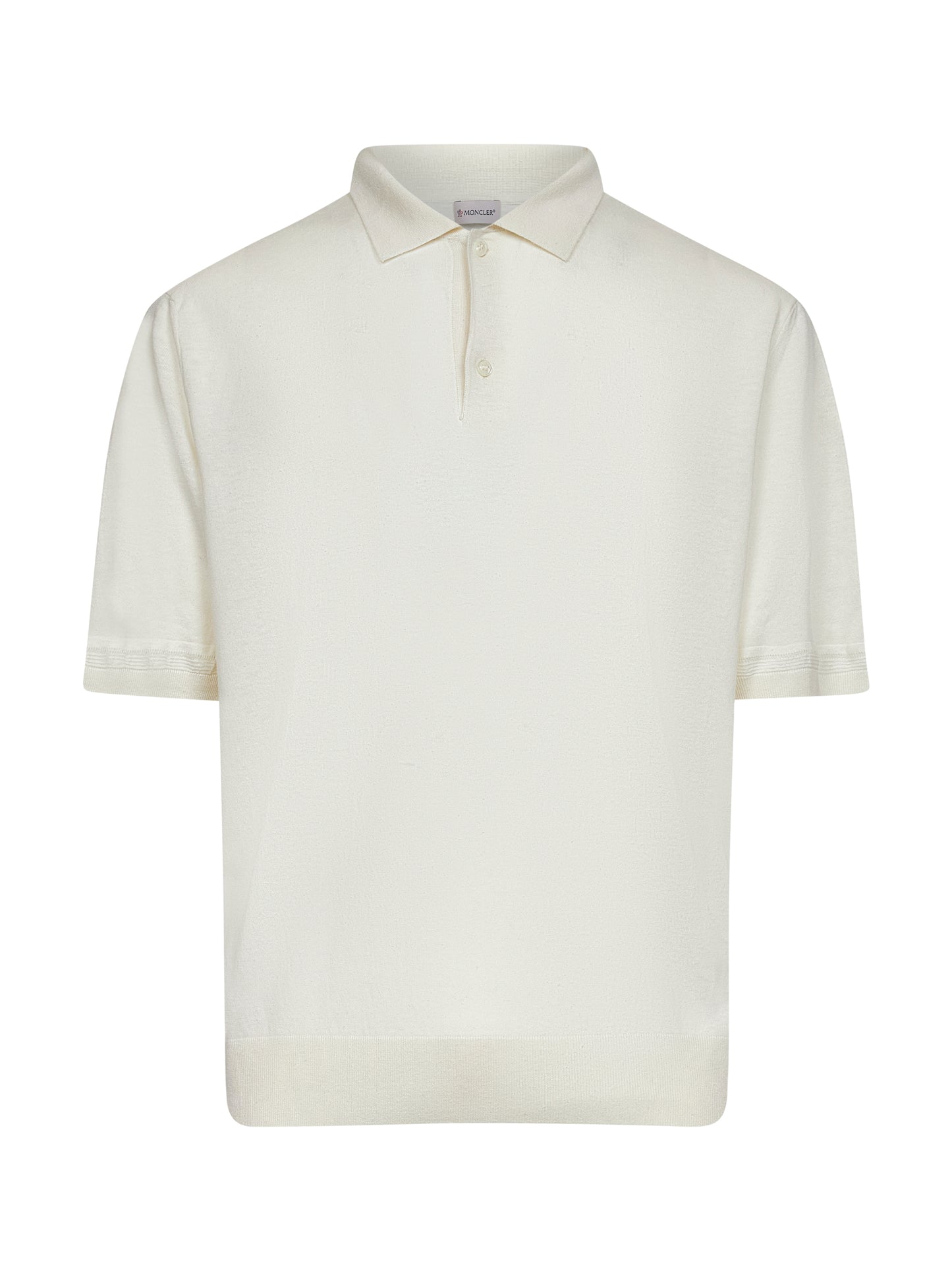 Polo in maglia di seta e lino avorio