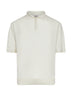 Polo in maglia di seta e lino avorio