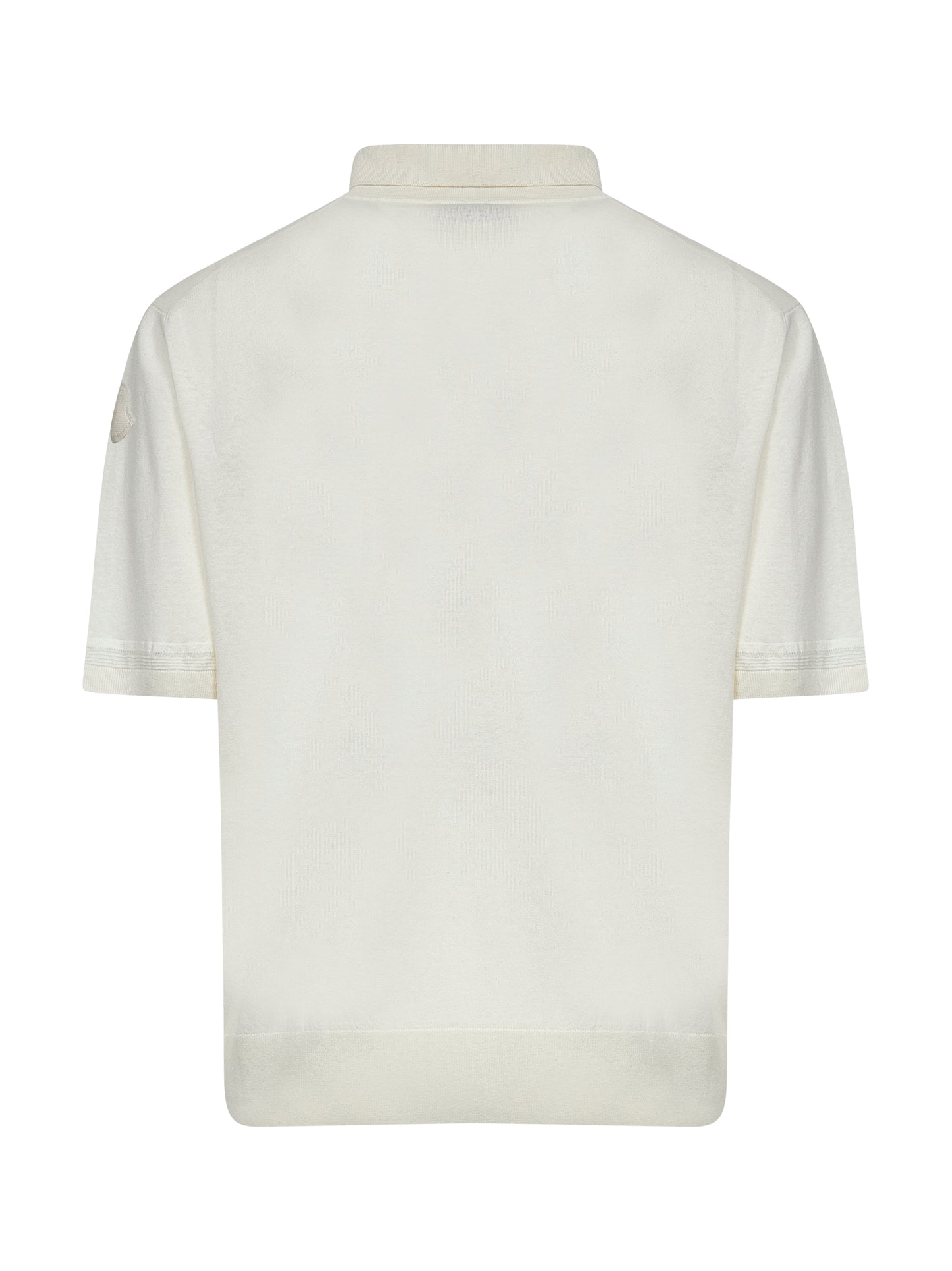 Polo in maglia di seta e lino avorio