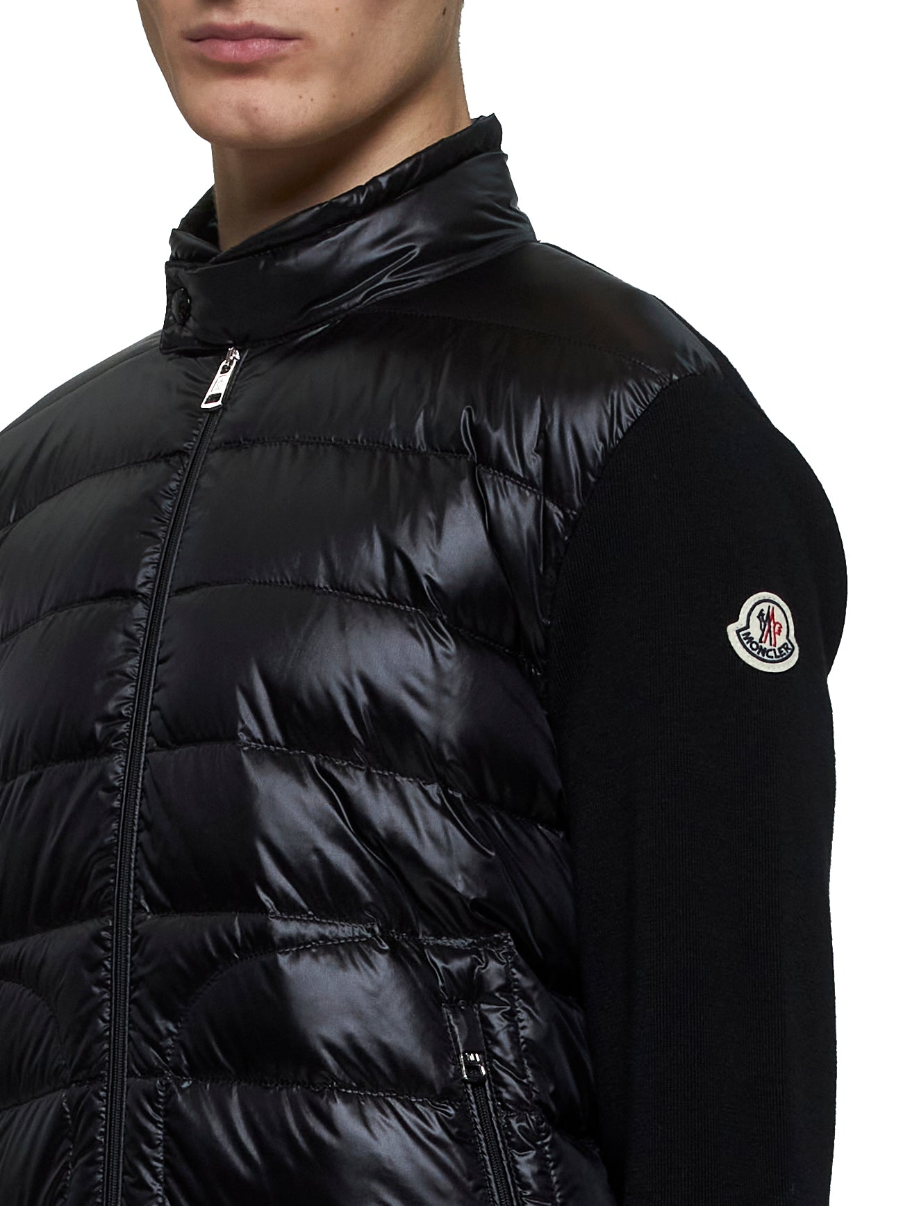 Moncler Lightweight Wool Puffer Cardigan | Neiman Marcus