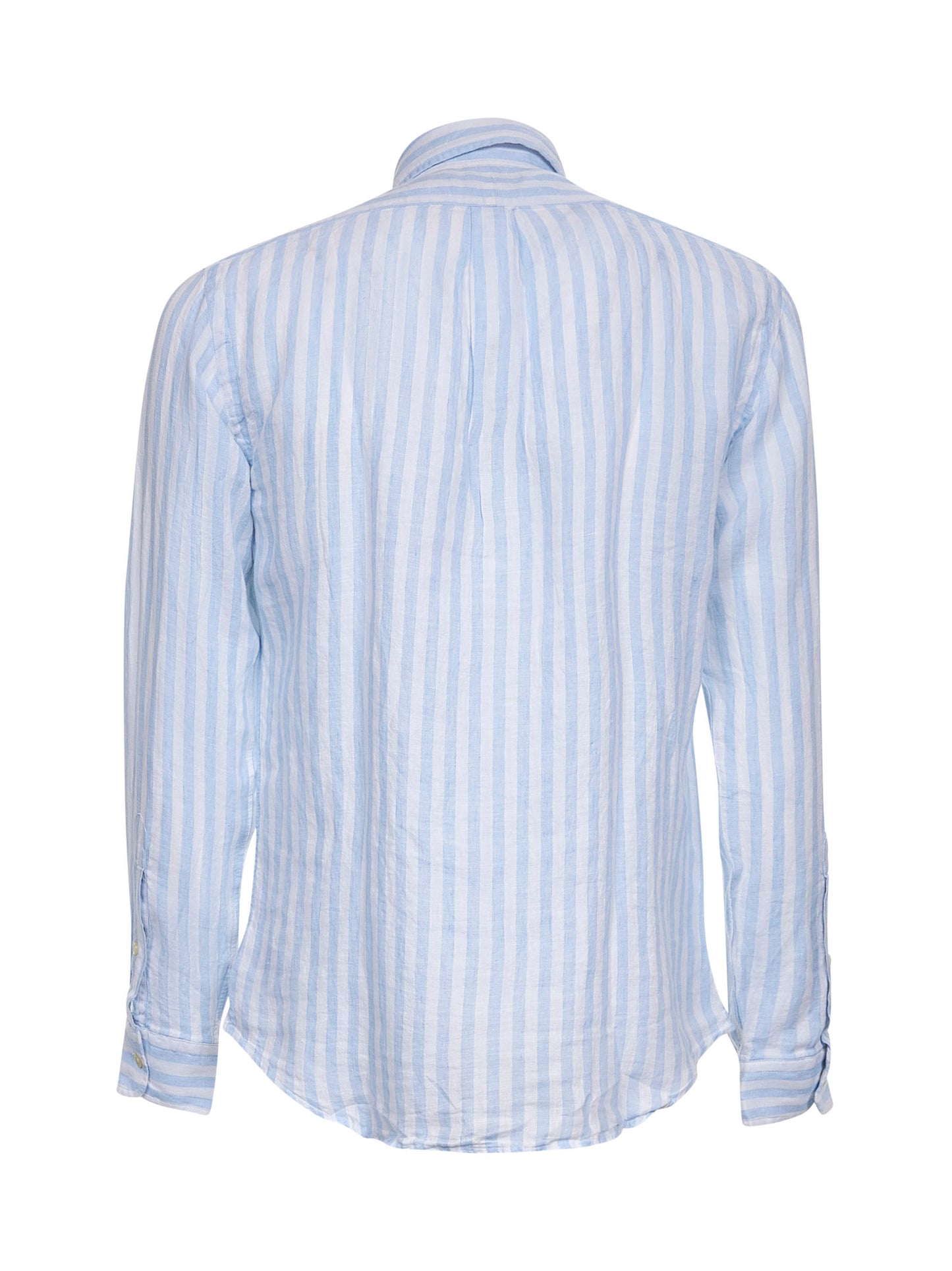 Light blue striped linen Custom-Fit shirt