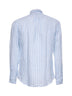 Light blue striped linen Custom-Fit shirt