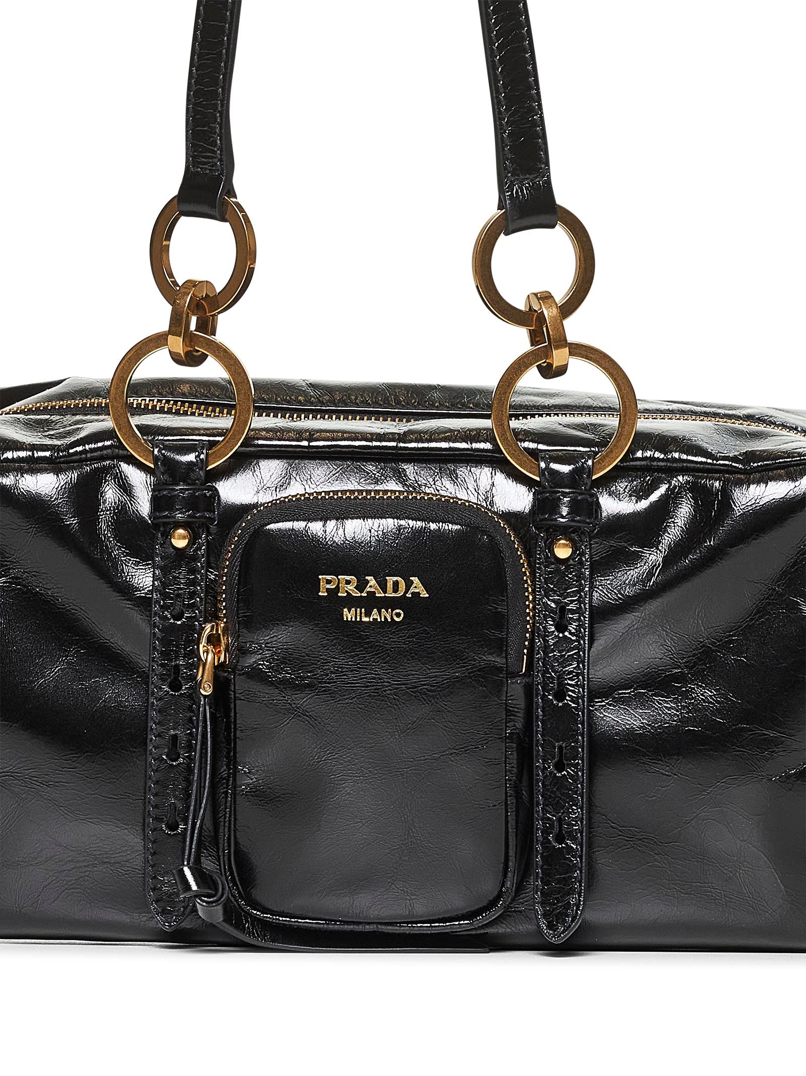 Black Prada Dangle Medium bowling bag – Daniello.com
