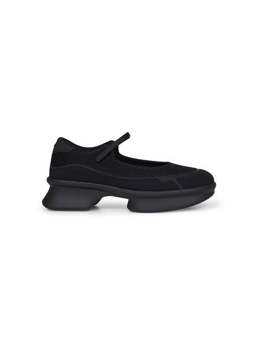 Ballerine stile sneakers in mesh e neoprene nero