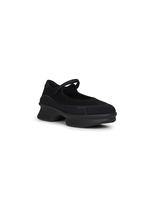 Ballerine stile sneakers in mesh e neoprene nero