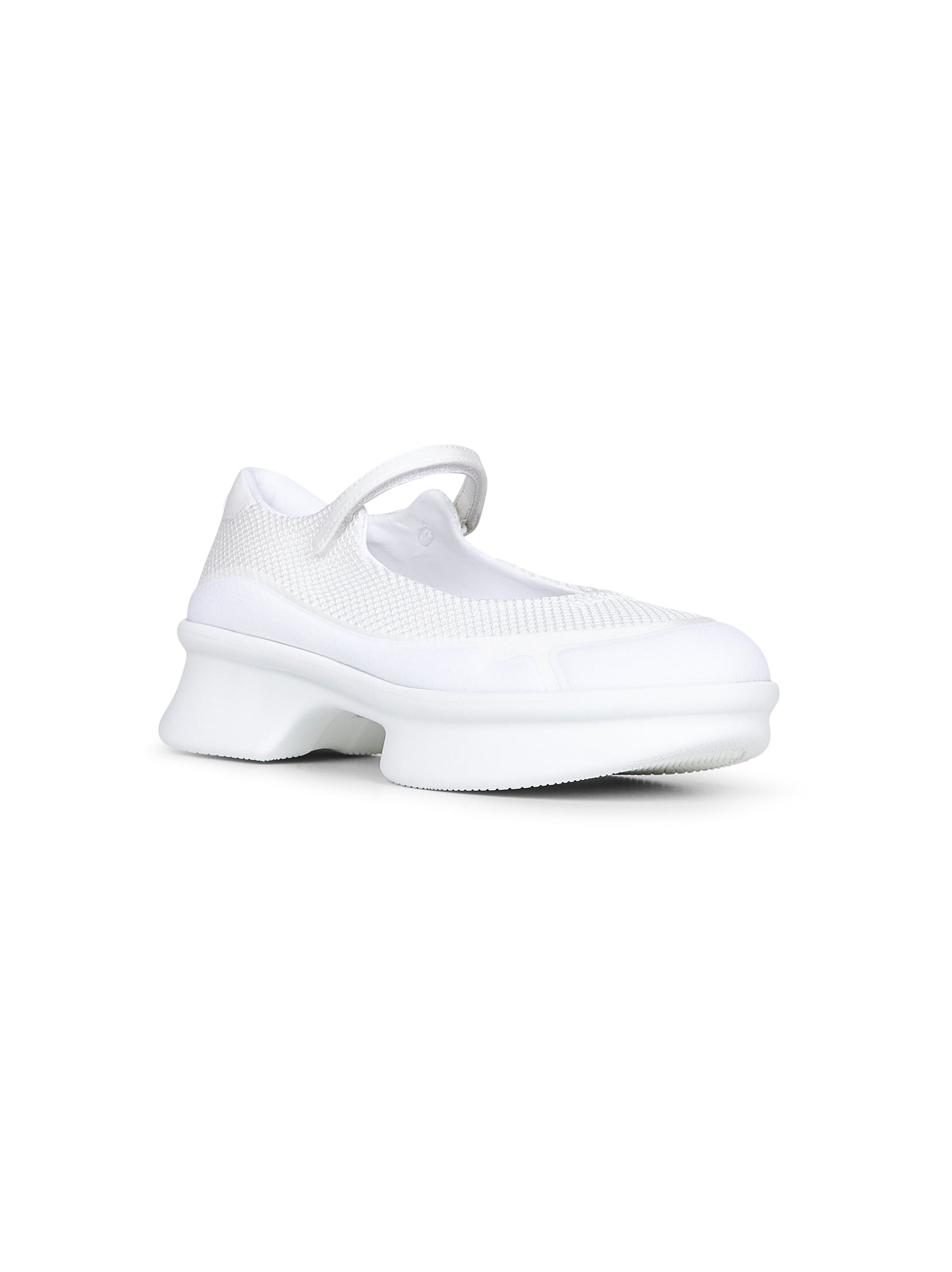 Ballerine stile sneakers in mesh e neoprene bianco