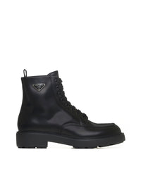 Logo-plaque leather ankle boots