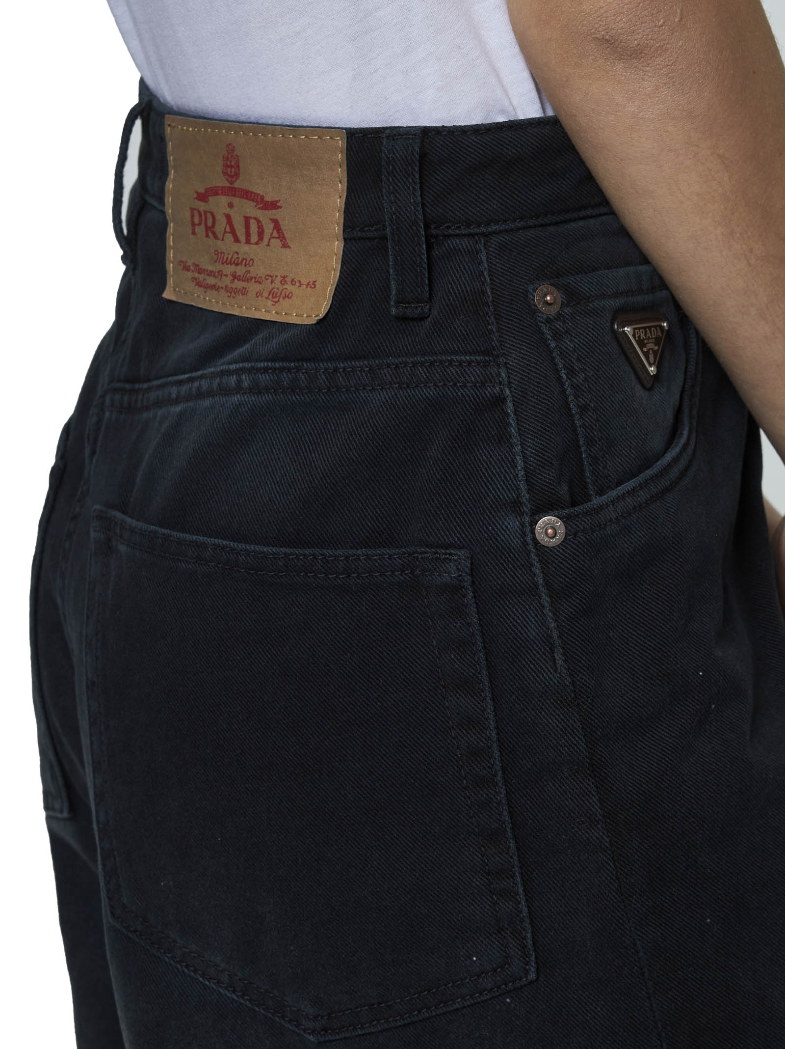 Black denim wide leg jeans – Daniello.com